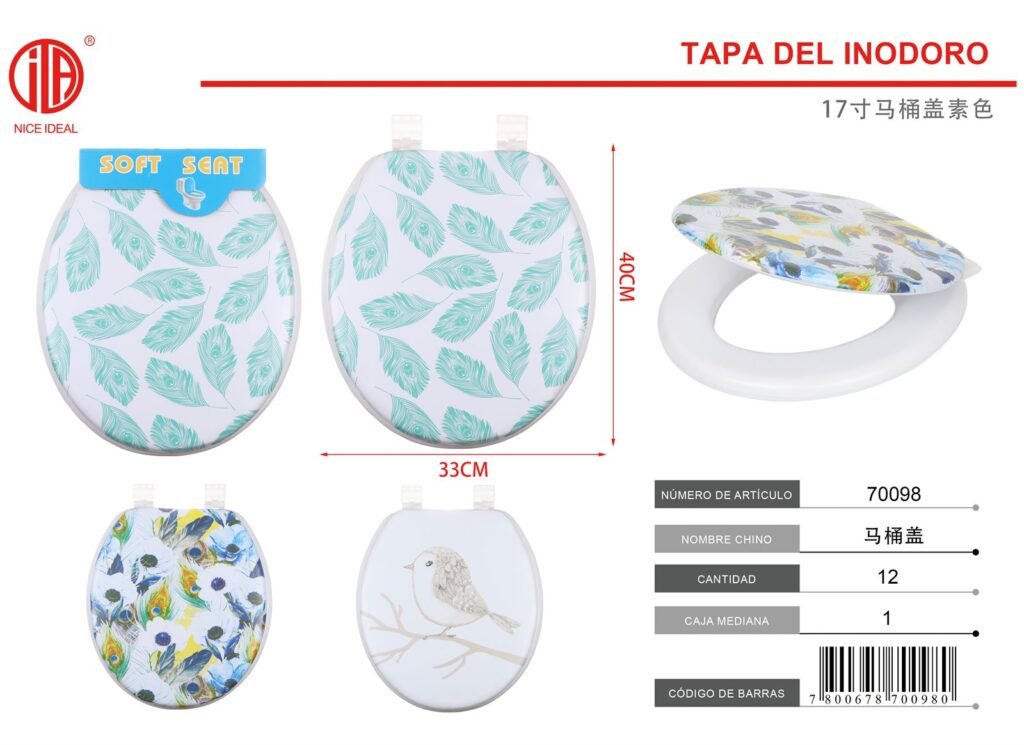 Asiento acolchado para inodoro con diseno