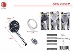 Juego de ducha de mano grande con manguera de 1,5 m