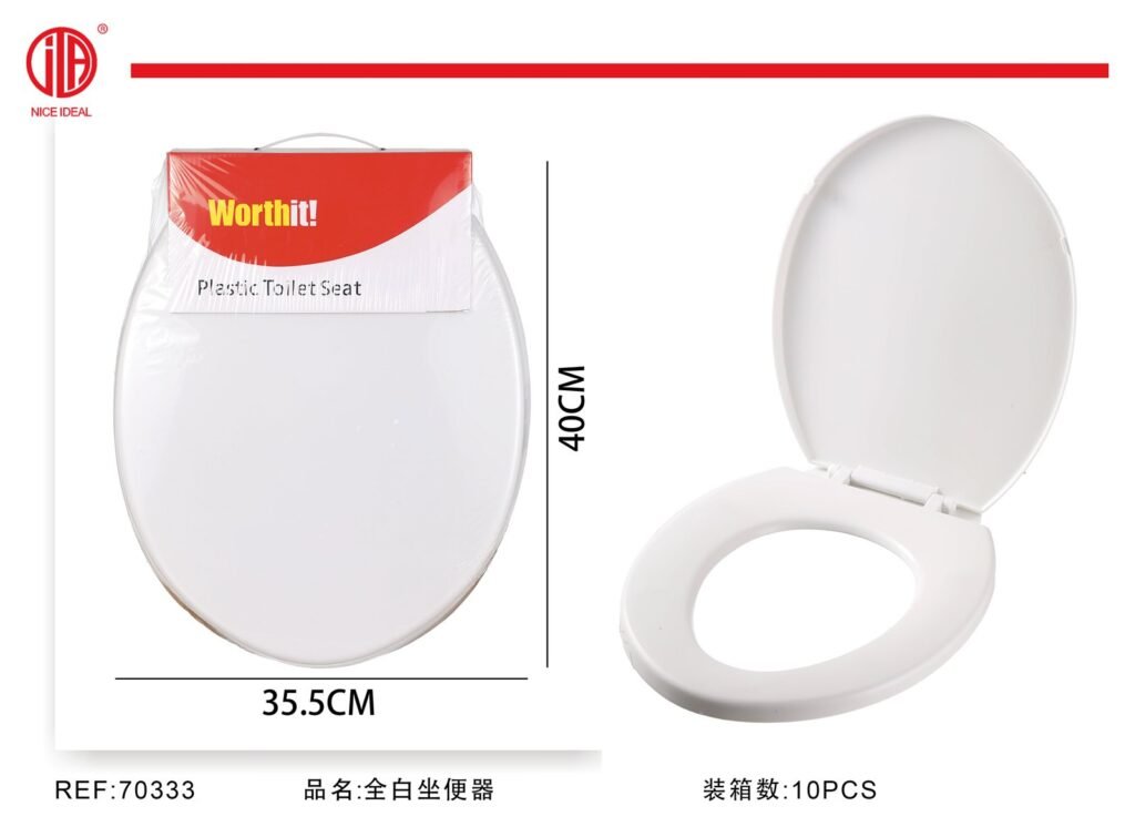 Asiento plastico blanco para inodoro