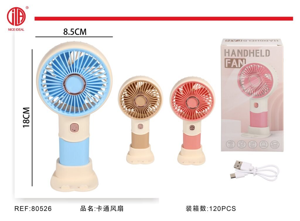 Ventilador portatil recargable con base de 18 cm