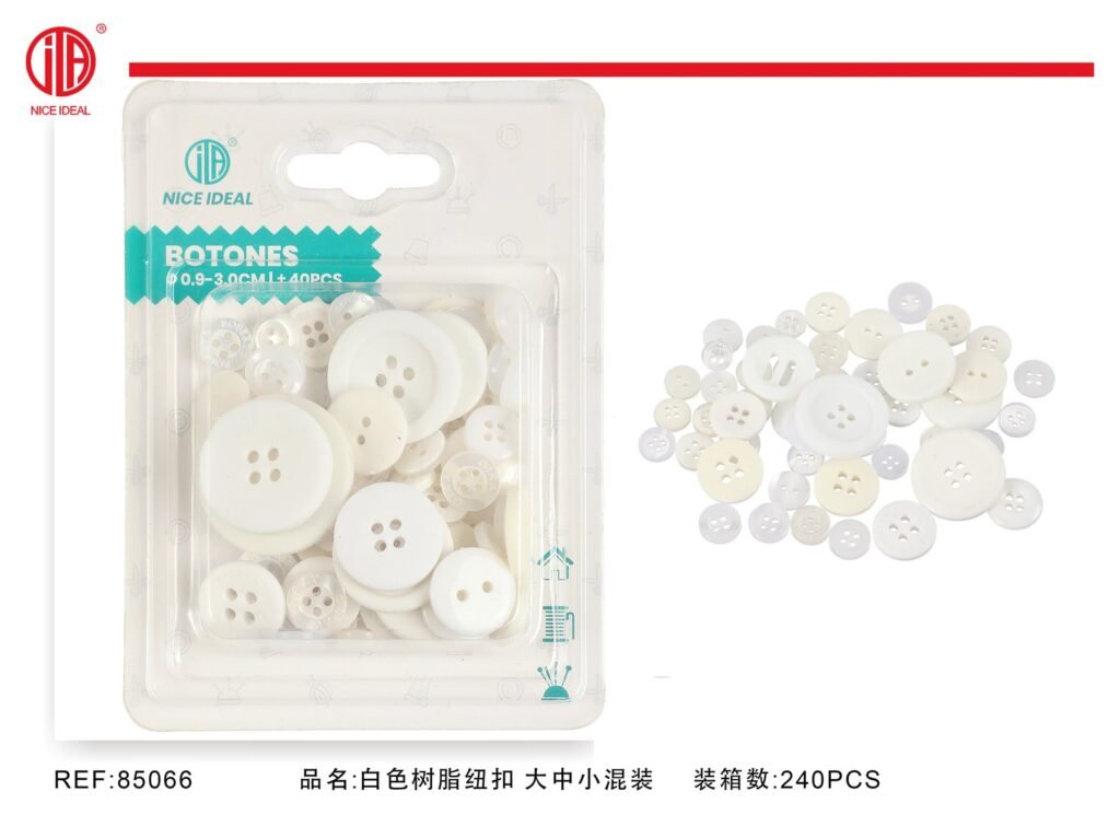 Botones blanco medida surtido