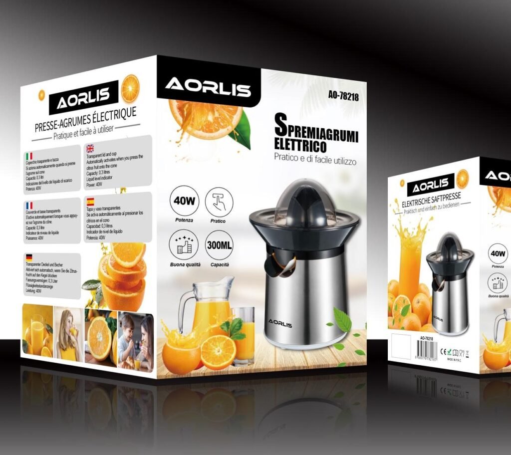 Exprimidor eléctrico Aorlis de 40 W y 300 ml