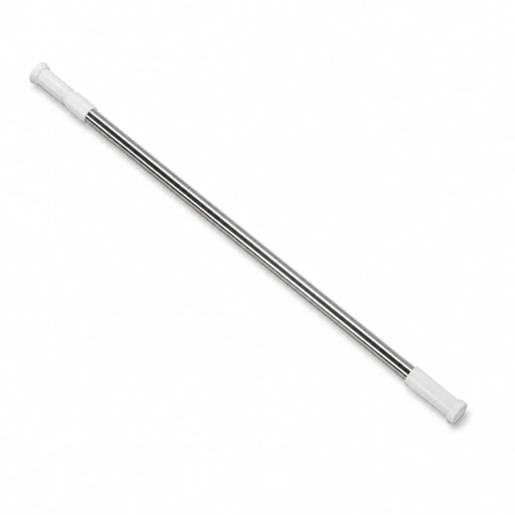 Barra telescópica plateada para cortina de baño de 140 a 260 cm, SKU 15103