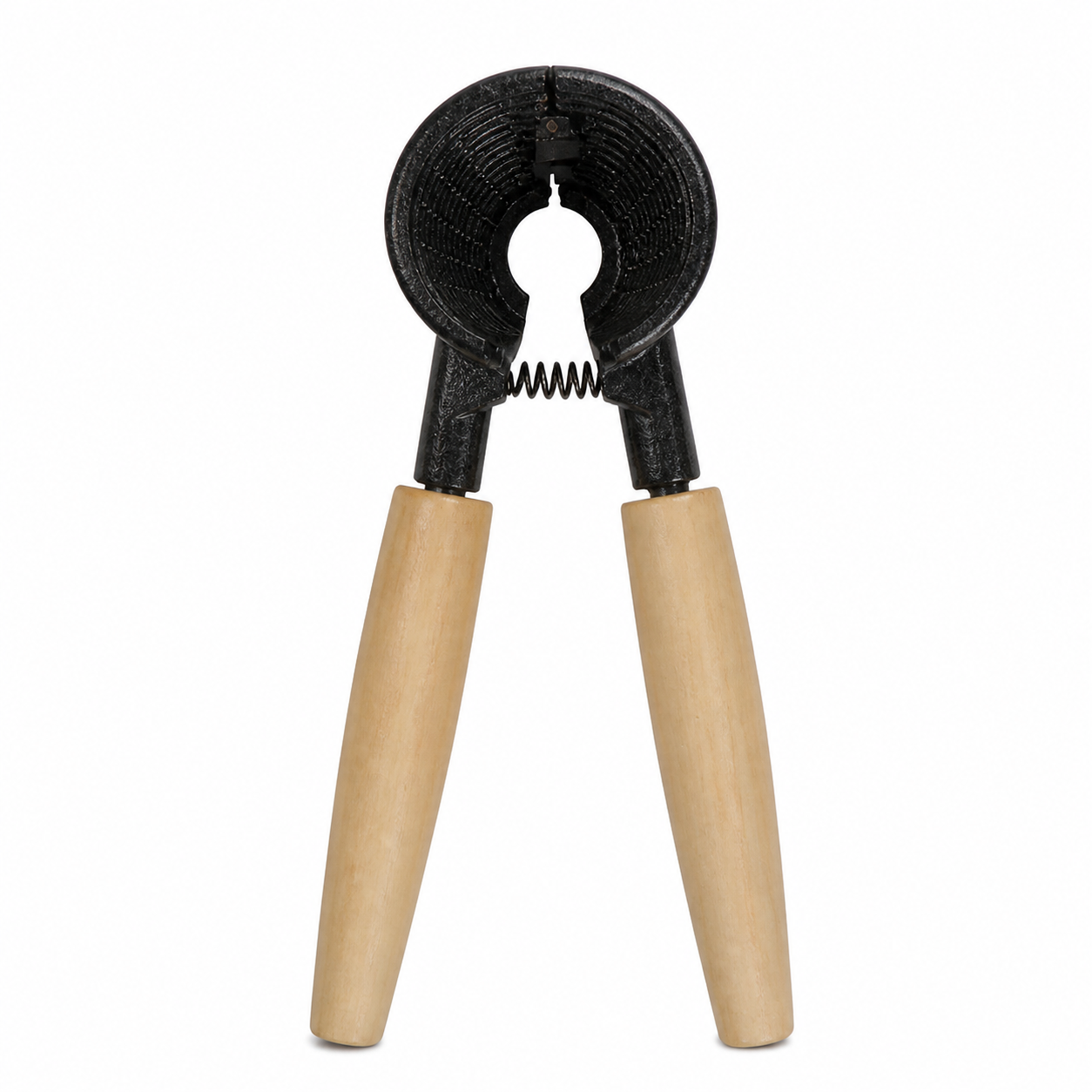 Cascanueces manual de aluminio con mangos de madera, 16 × 8 cm