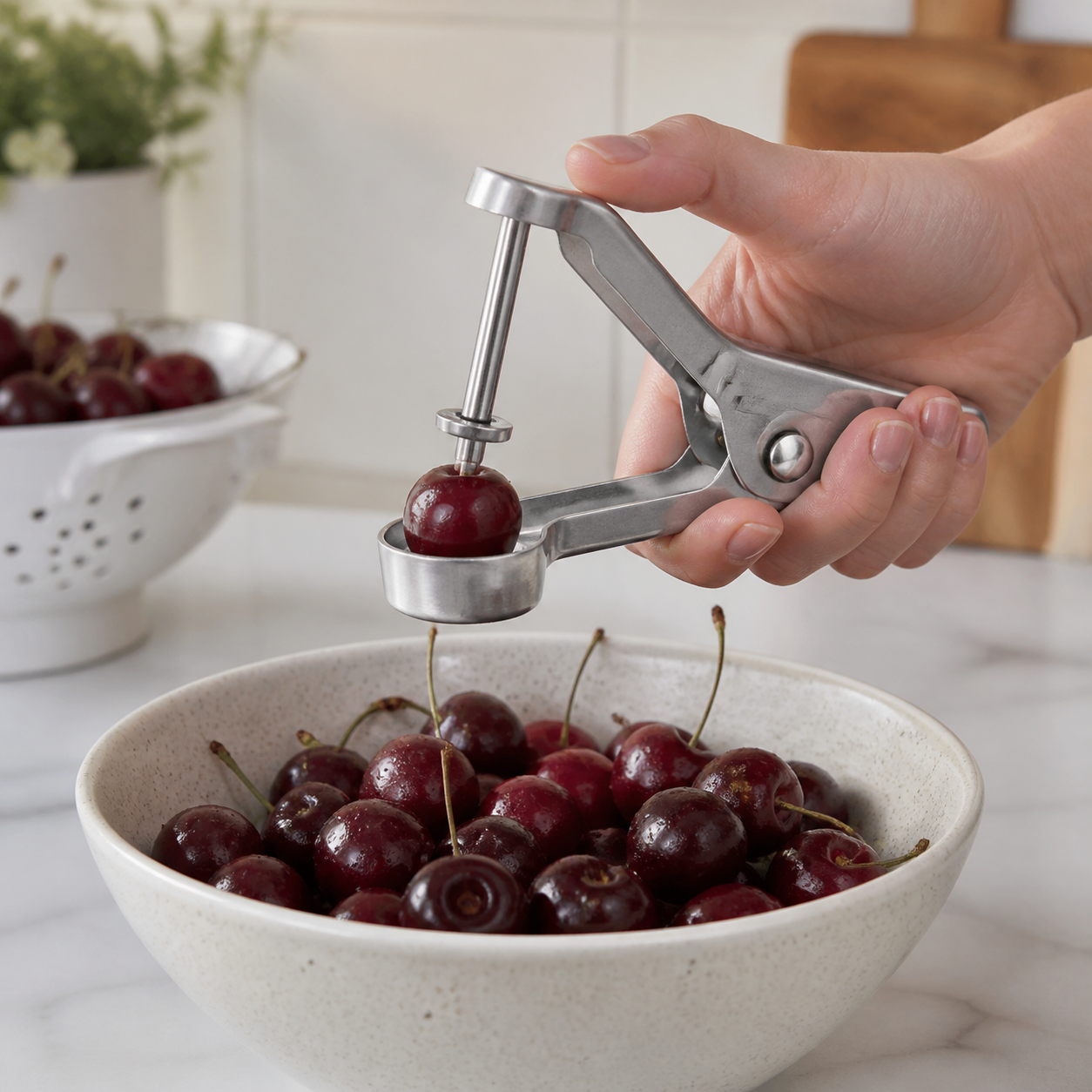 Removedor de semillas de cereza de acero inoxidable, manual - Imagen 5