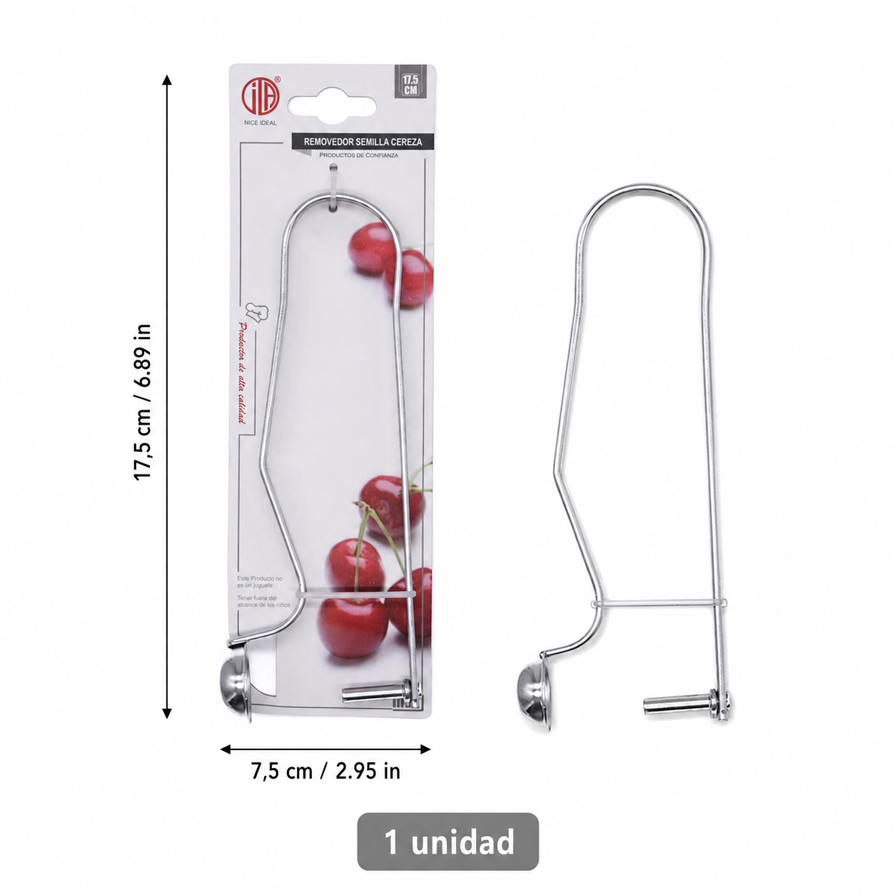 Deshuesador de cerezas de acero inoxidable, removedor manual de semillas para frutas - Imagen 4