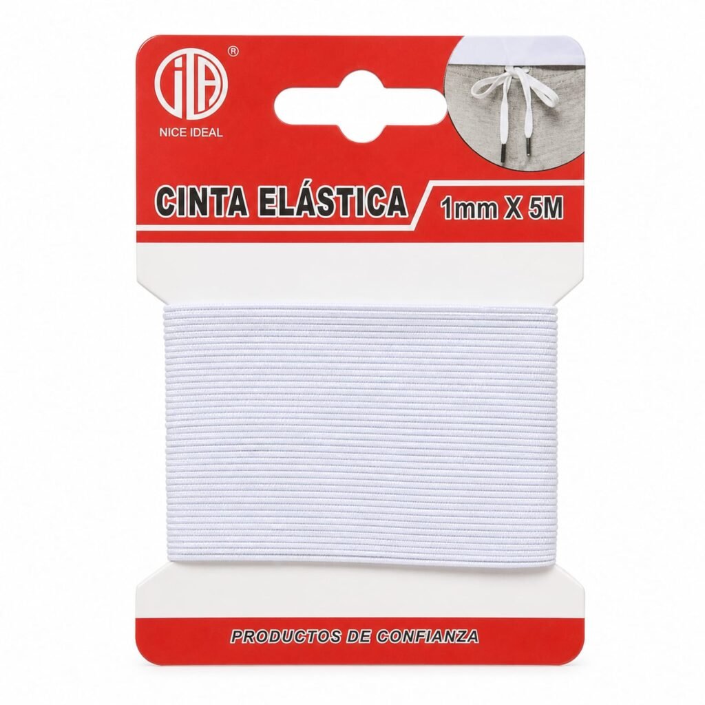 Rollo de cinta elástica blanca de 1 mm x 5 m SKU 17254