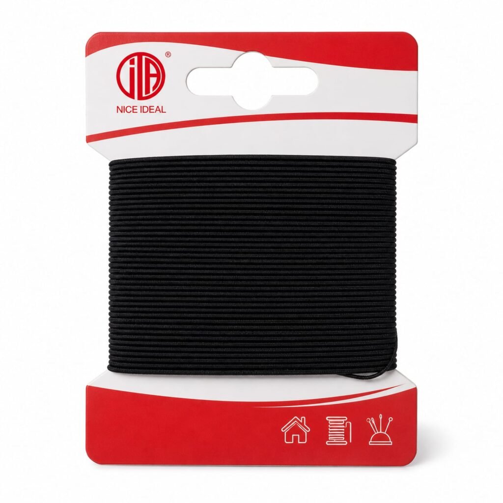 Rollo de cinta elástica negra de 1 mm x 5 m SKU 17255