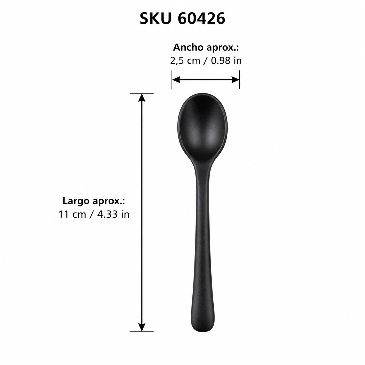 Cuchara de café negra, formato compacto para espresso - Imagen 3