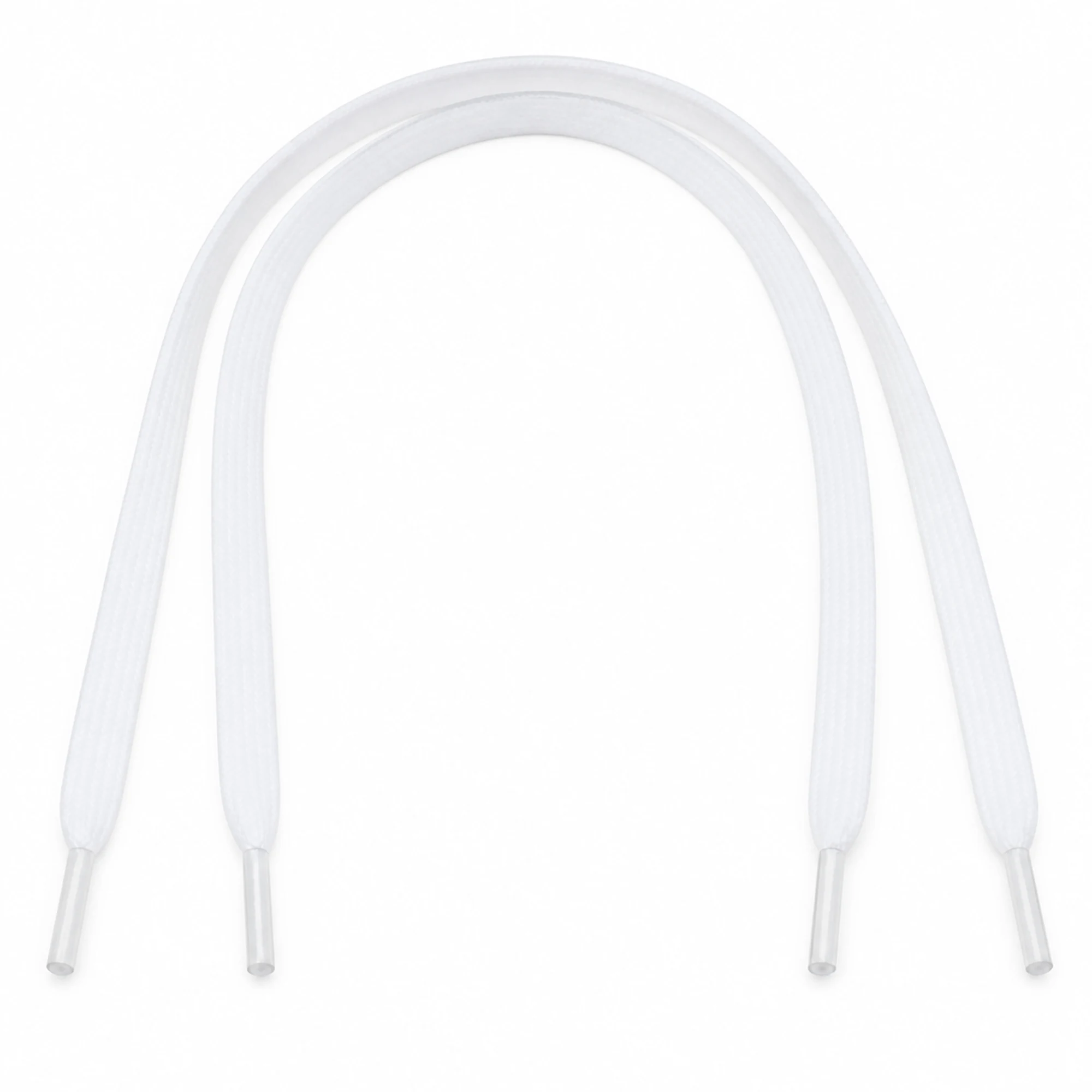 Par de cordones planos blancos de 120 cm para zapatillas