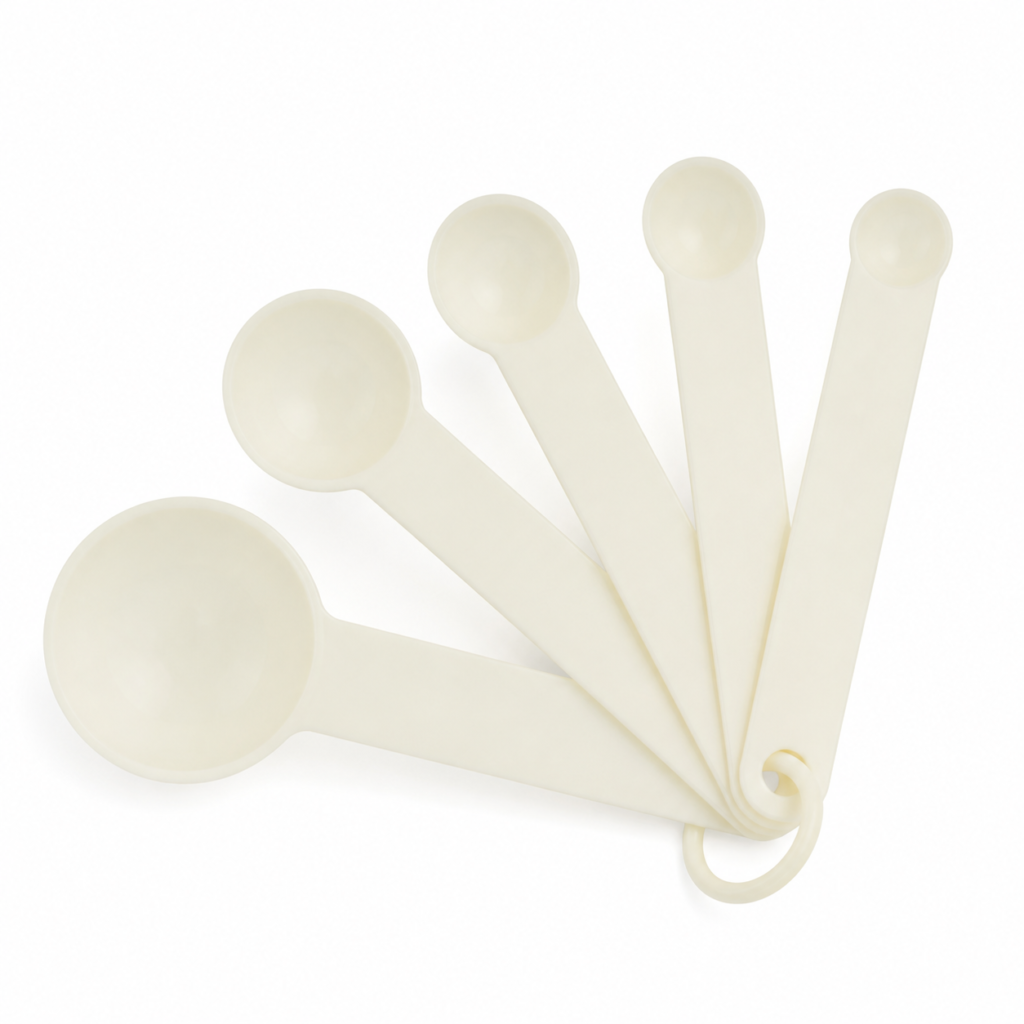 Set de 6 cucharas medidoras de cocina color blanco
