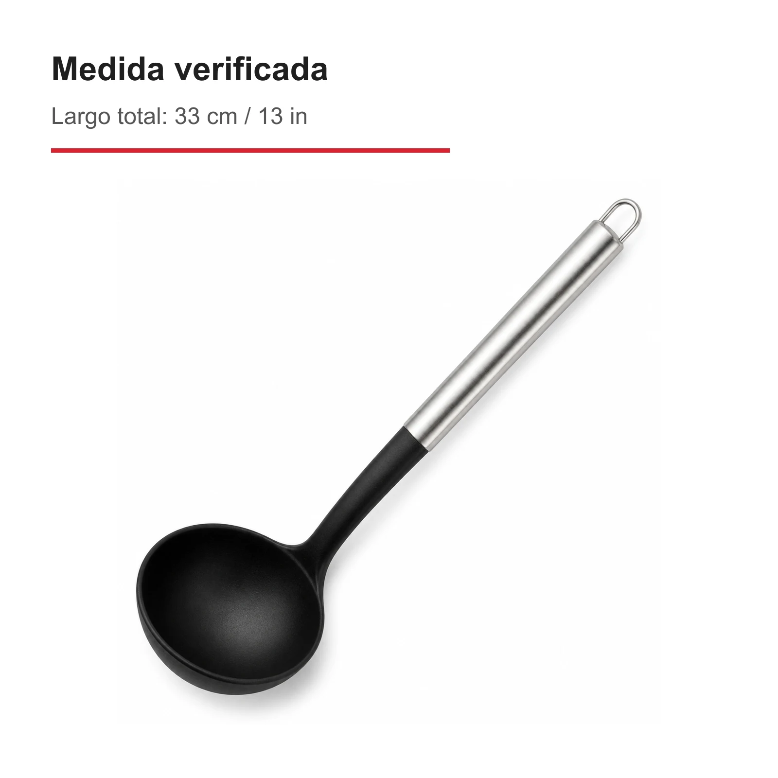 Medida total de cucharon para sopa 33 cm o 13 pulgadas