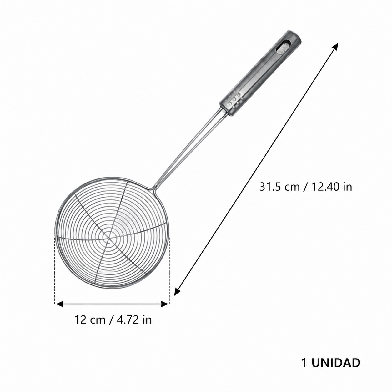 Espumadera de alambre de acero inoxidable, 31,5 cm - Imagen 3
