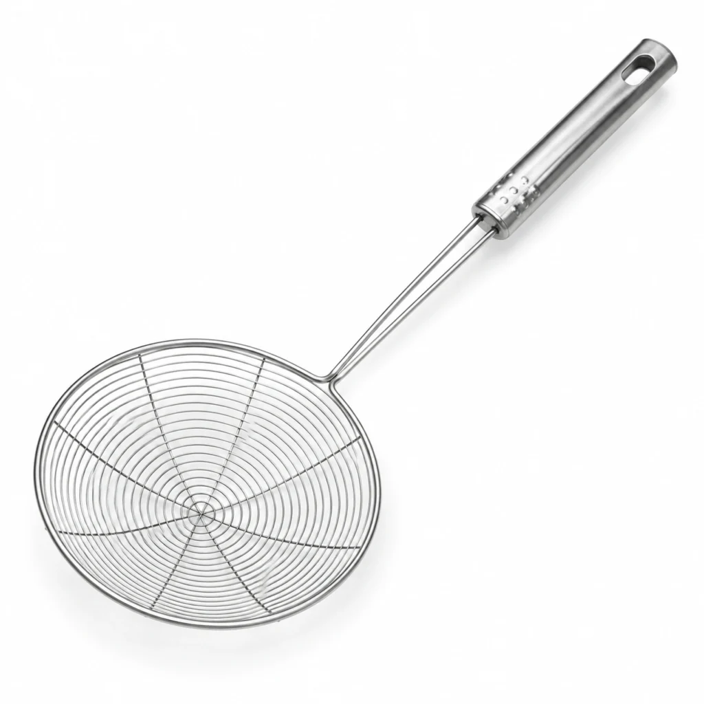 Espumadera circular de alambre de acero inoxidable de 36,5 cm, SKU 14831