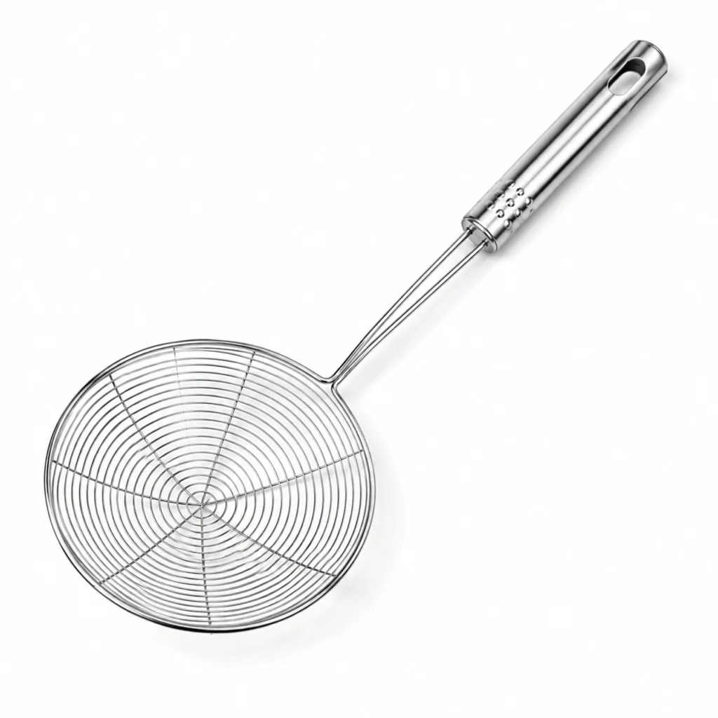 Espumadera circular de alambre de acero inoxidable de 38,5 cm, SKU 14832