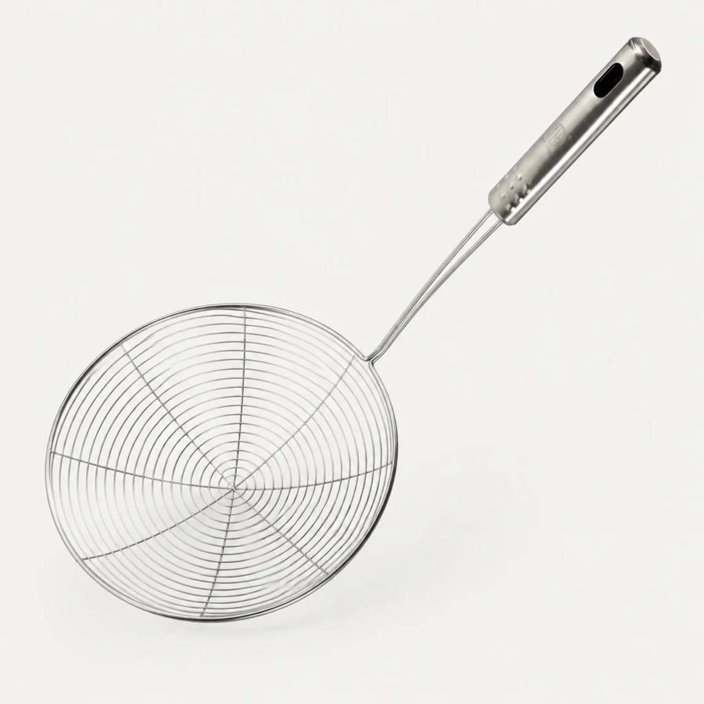 Espumadera circular de alambre de acero inoxidable de 39,5 cm, SKU 14833