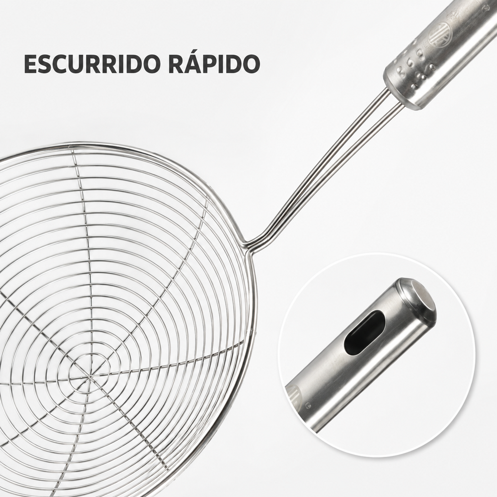 Espumadera de alambre de acero inoxidable, 32 cm - Imagen 2