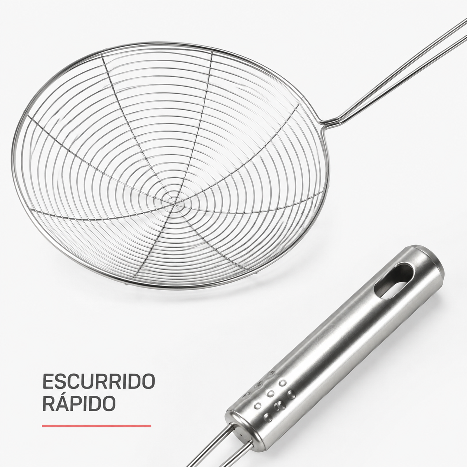 Espumadera de alambre de acero inoxidable, 36,5 cm - Imagen 3