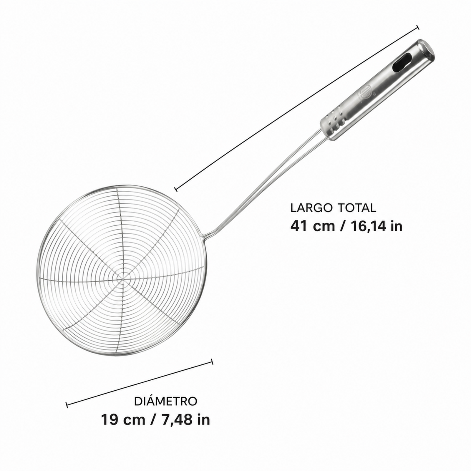 Espumadera de alambre de acero inoxidable, 36,5 cm - Imagen 4