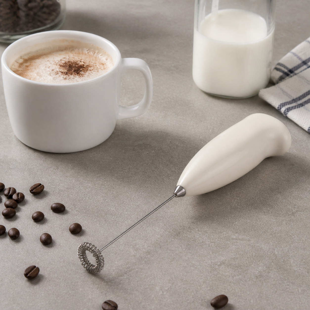Espumador Manual de Leche para Café con Batidor de Resorte, 21,5 cm - Imagen 6