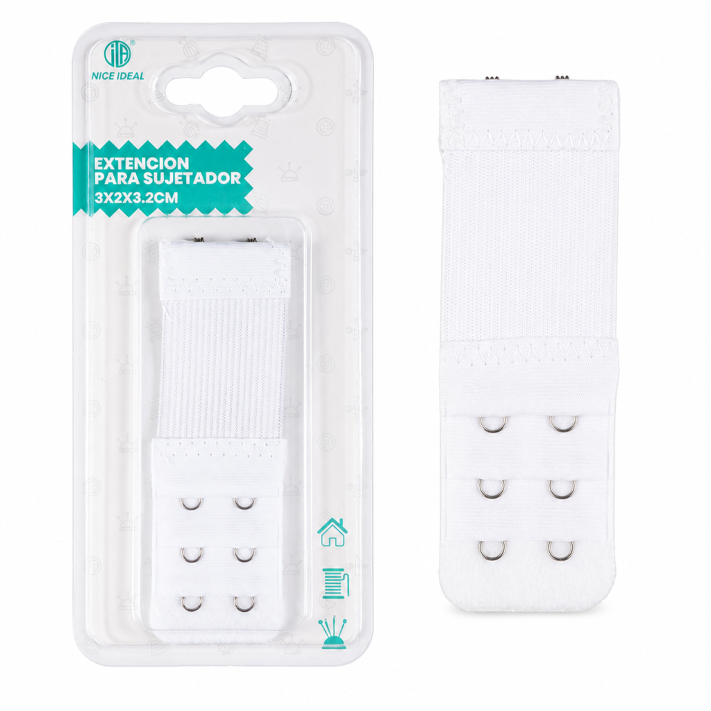 Extensor blanco para sujetador de 3 x 2 x 3,2 cm