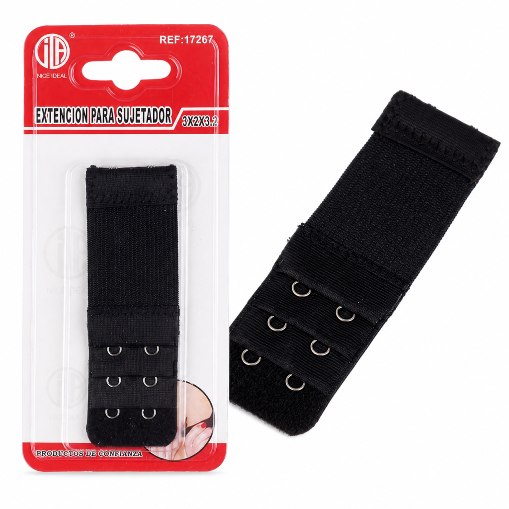 Extensor negro para sujetador de 3 x 2 x 3,2 cm