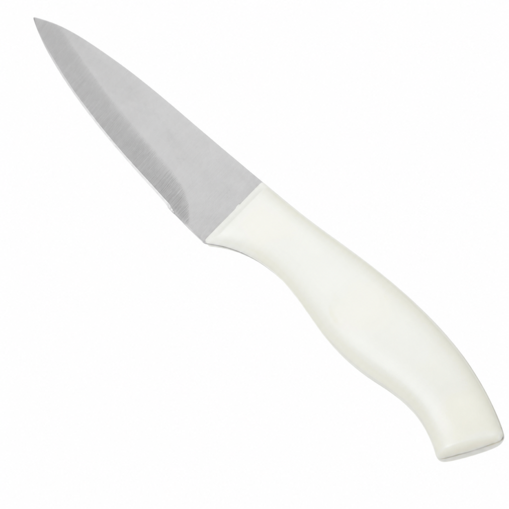 Cuchillo para pelar de acero inoxidable con mango blanco de 20,5 cm SKU 14500