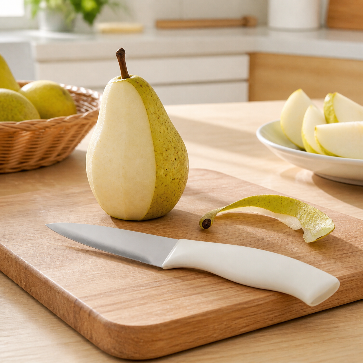 Cuchillo para pelar de acero inoxidable, mango blanco, 20,5 cm - Imagen 7