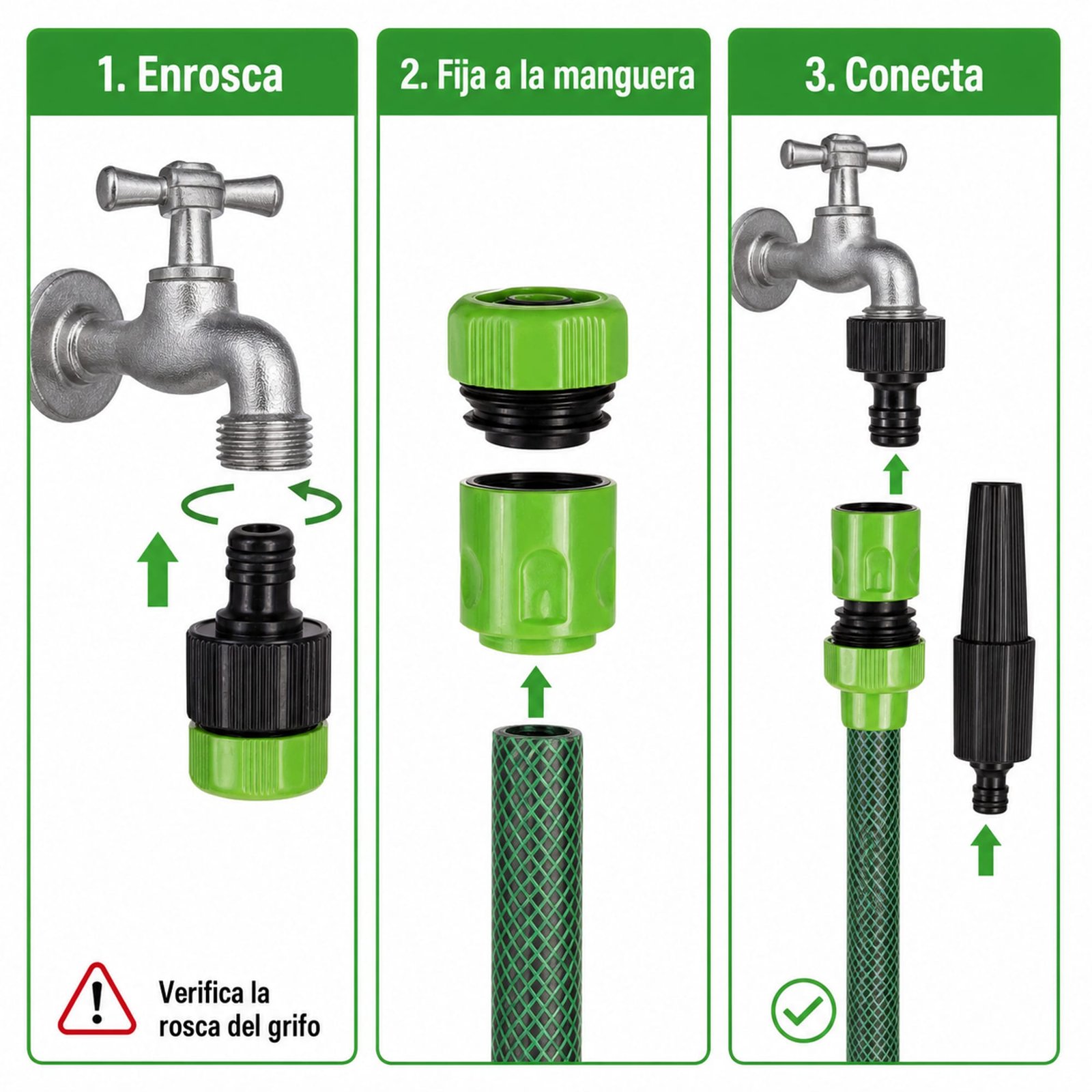 Instalación en tres pasos del set de riego SKU 40017