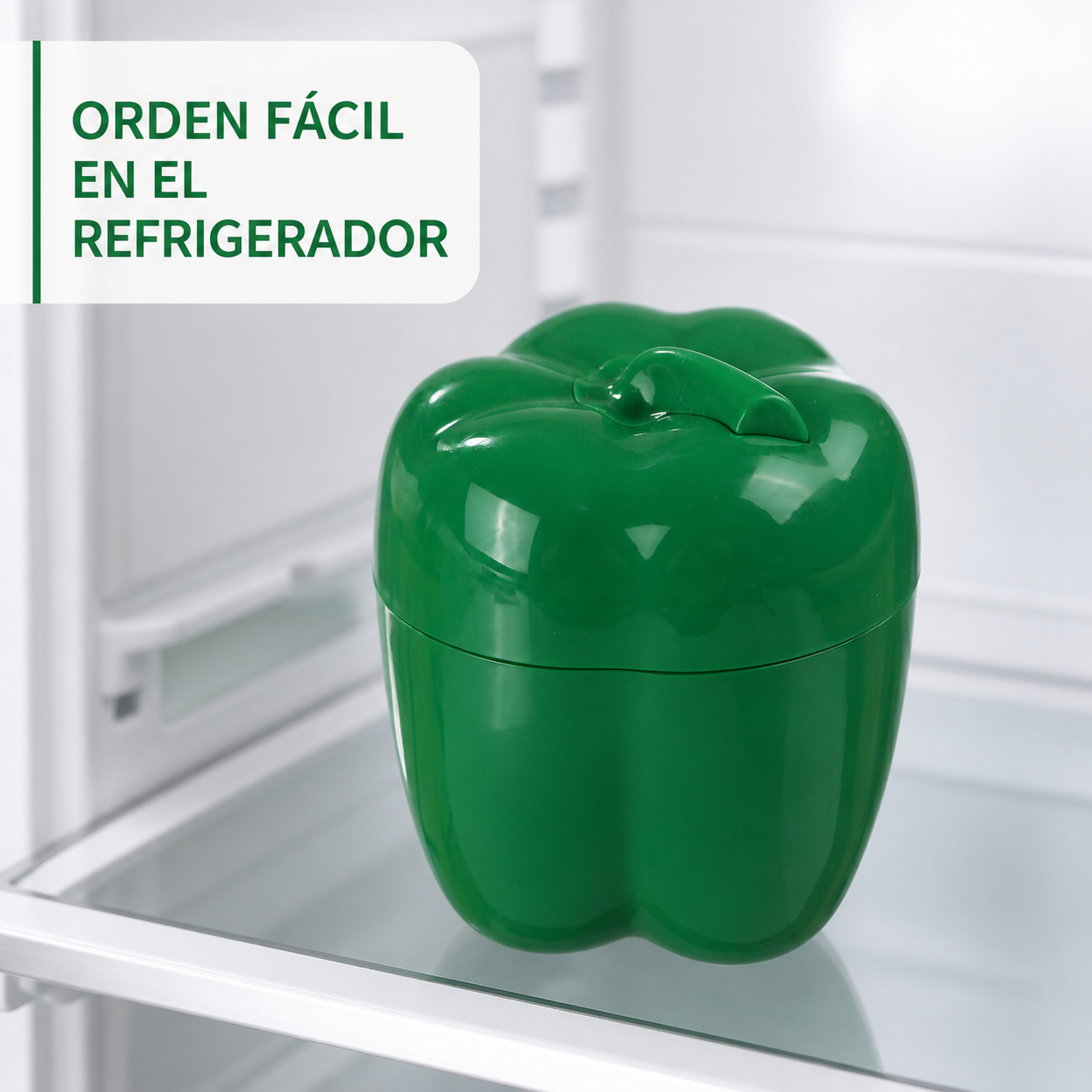 Contenedor verde para conservar pimiento, recipiente plástico con tapa, 11,3 x 9,3 cm - Imagen 8