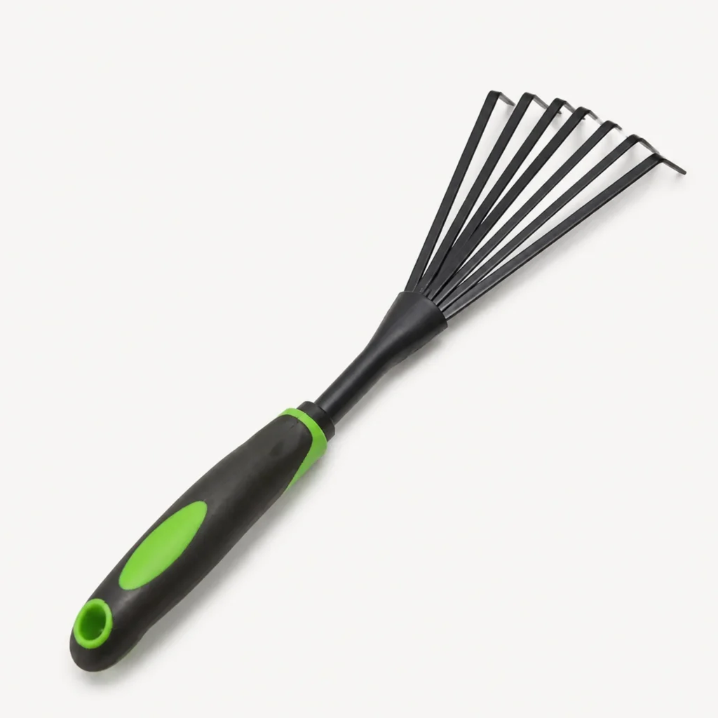 Rastrillo Manual de Jardín con 8 Dientes, Mango Ergonómico, 39 x 12 cm – SKU 40053