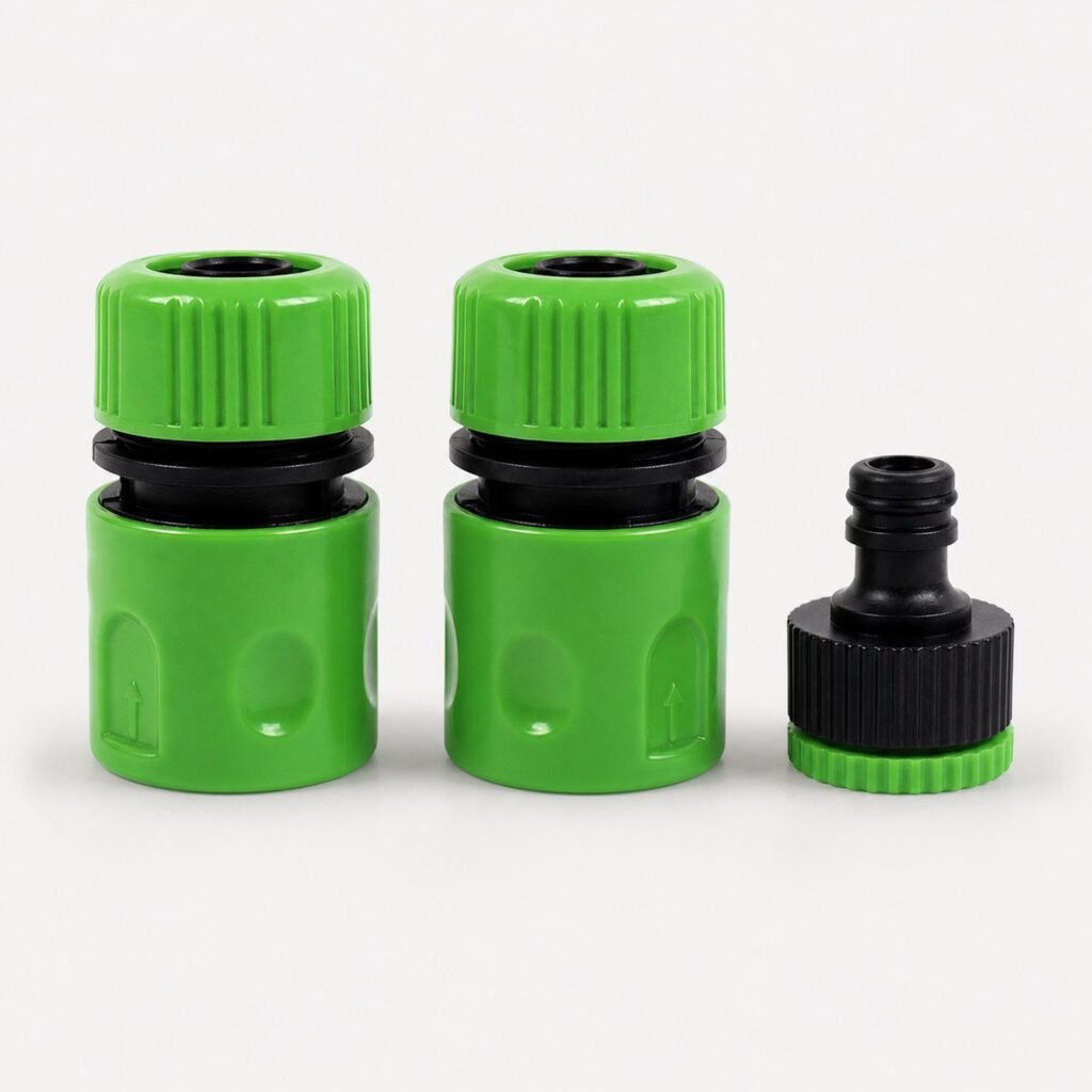 Set de dos conectores rápidos y adaptador de grifo para manguera de 1/2 pulgada, SKU 40013