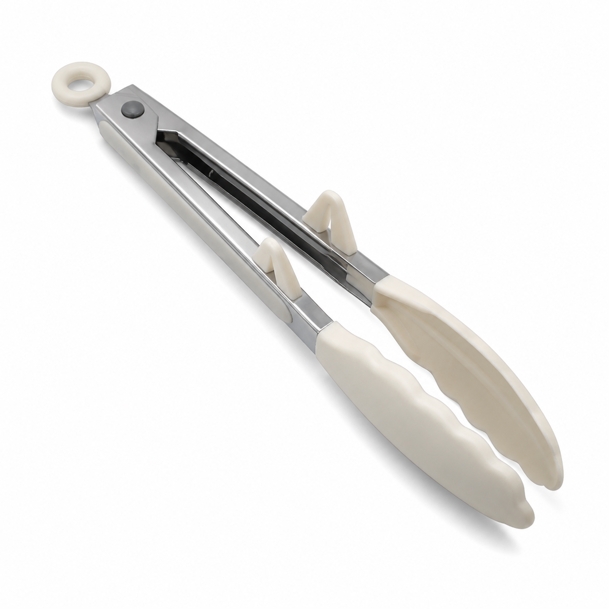 Pinzas de cocina metálicas con agarre marfil, 23,5 cm