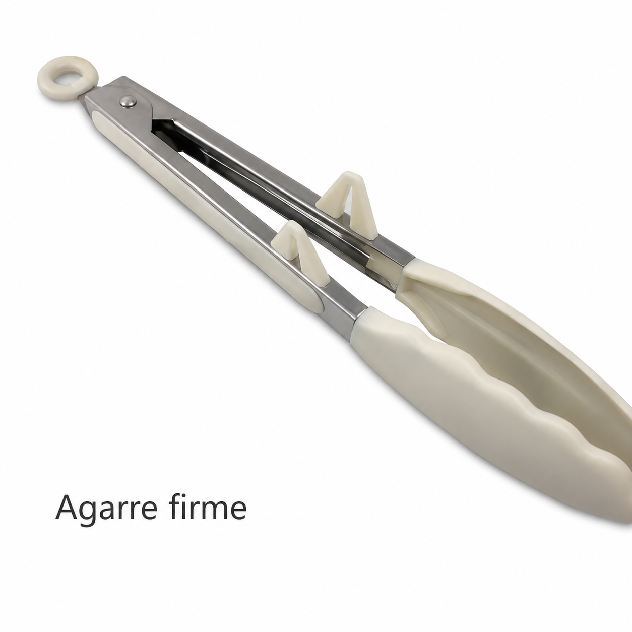 Pinzas de cocina metálicas con agarre marfil, 23,5 cm - Imagen 3
