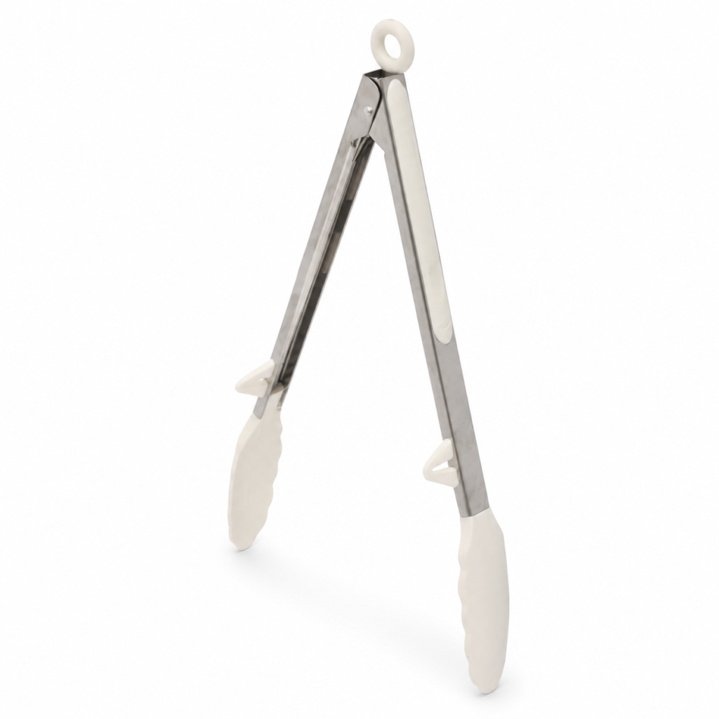 Pinzas multiuso de cocina con agarre marfil, 34,2 cm