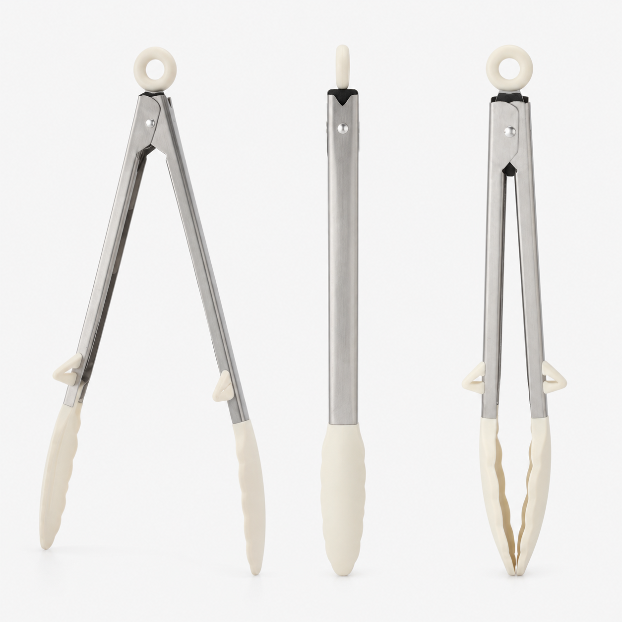 Pinzas multiuso de cocina con agarre marfil, 34,2 cm - Imagen 2