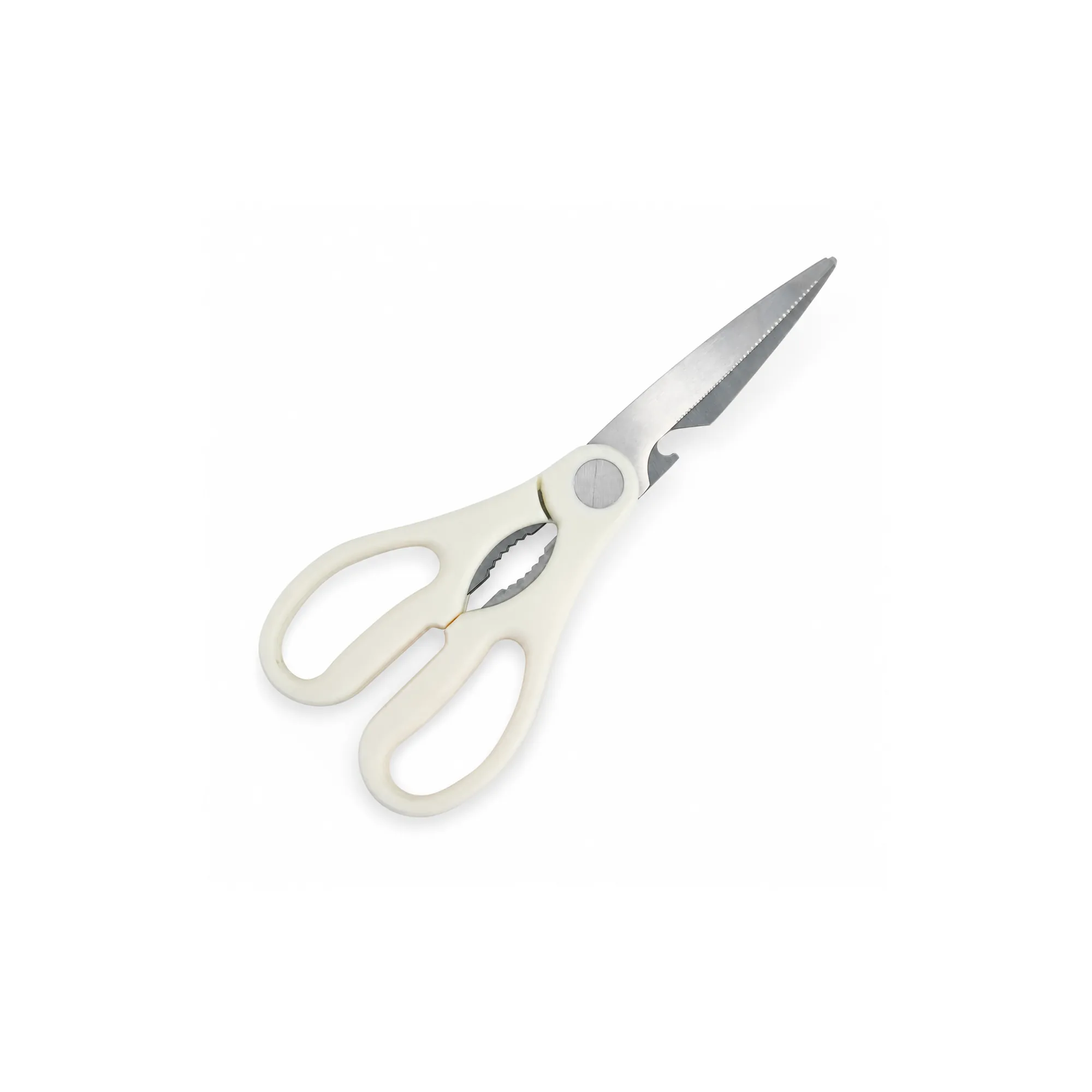 Tijeras de cocina multiuso de 21 cm con mango color marfil