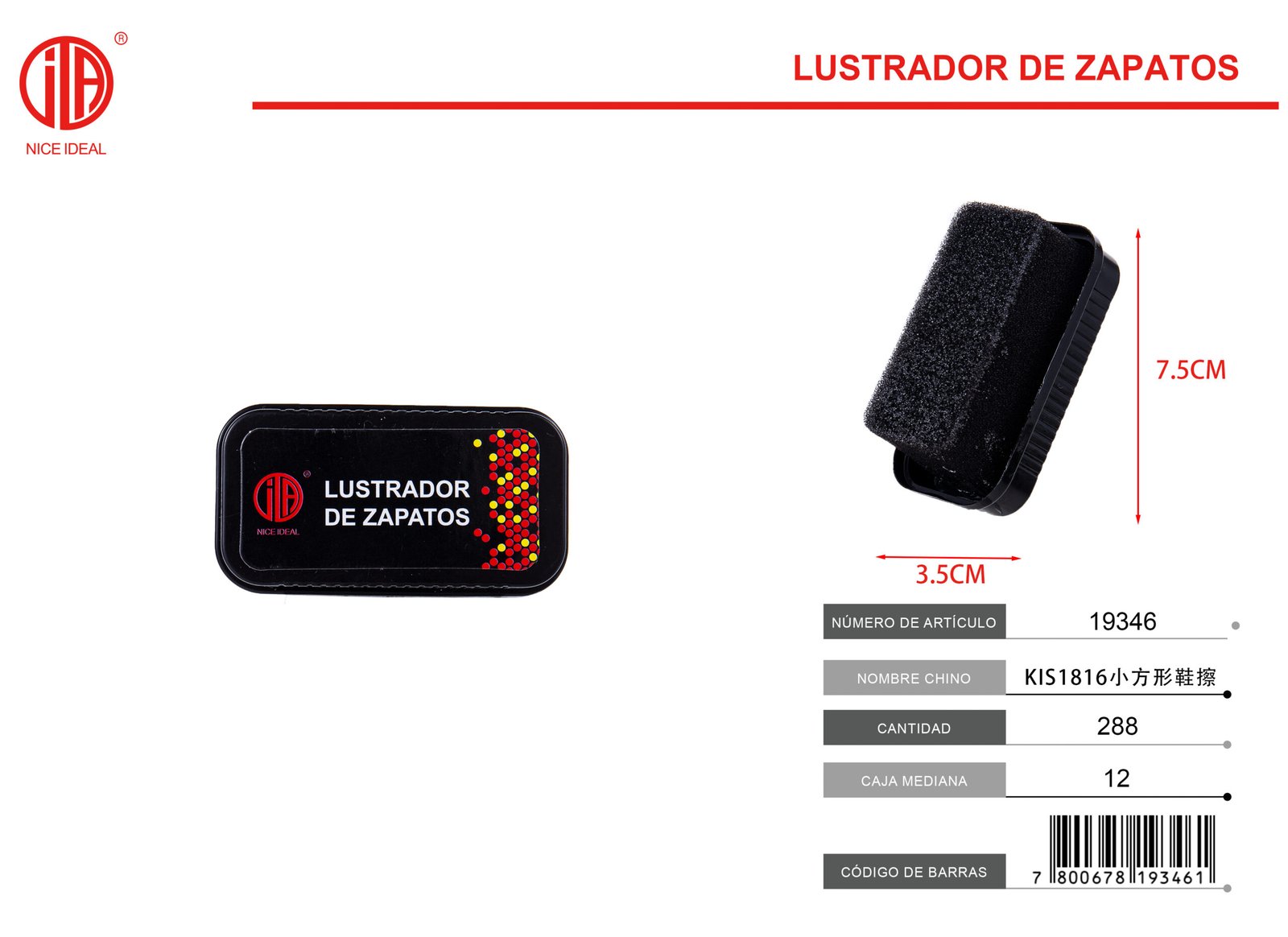Cepillo lustrador de zapatos negro, limpiador de calzado, 12,5 cm - Imagen 2