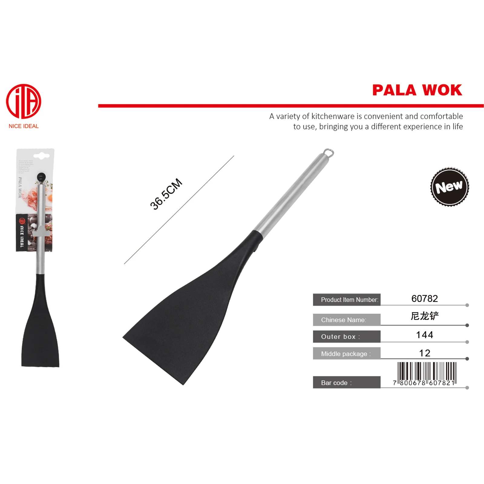 Imagen promocional NICE IDEAL pala wok de nylon SKU 60782