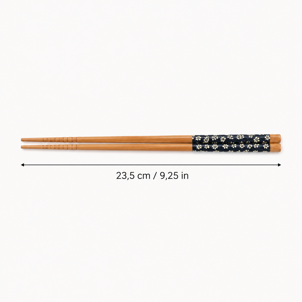 Medida de palillos de bambú: 23,5 cm y 9,25 pulgadas