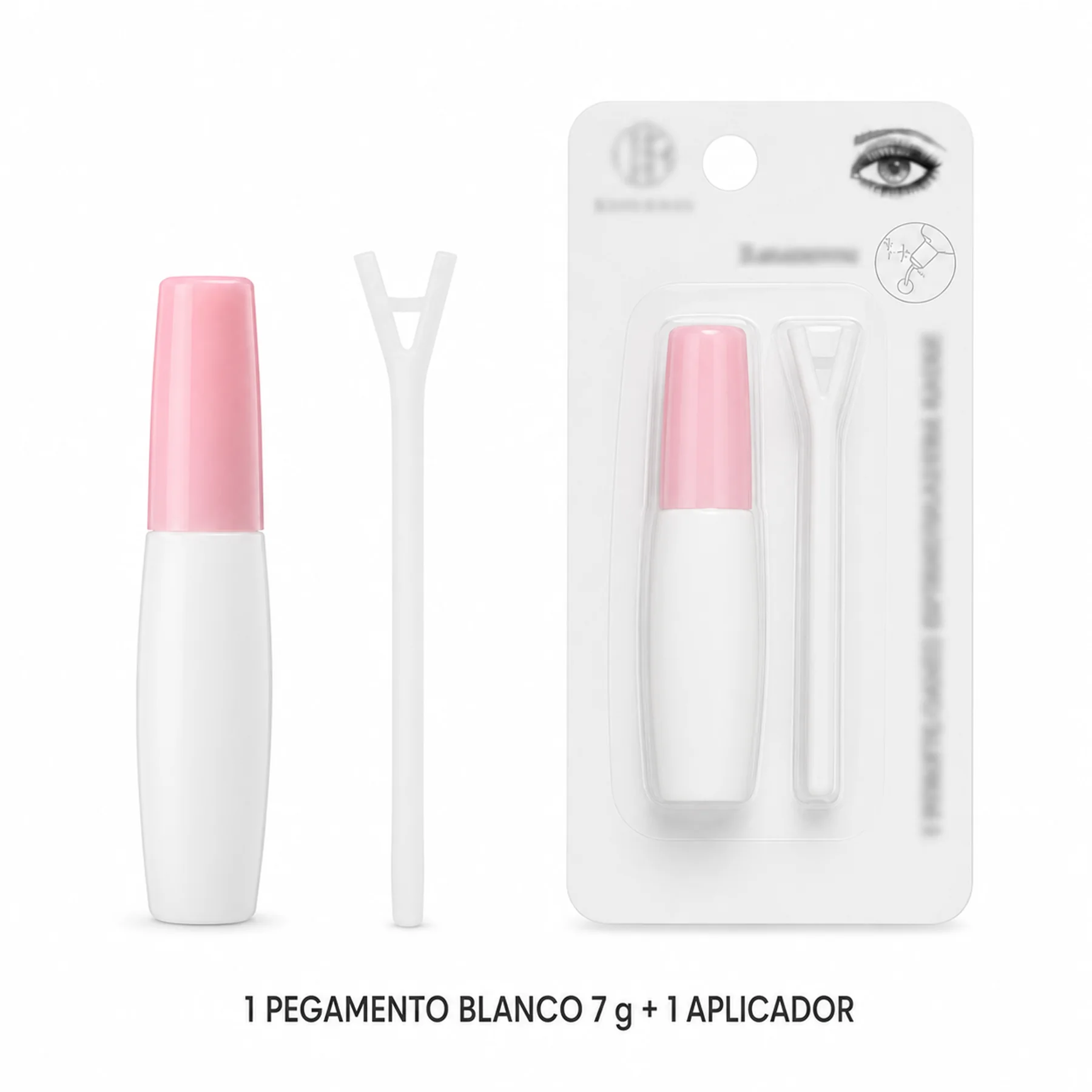 Contenido: pegamento blanco de 7 g, aplicador auxiliar y empaque individual