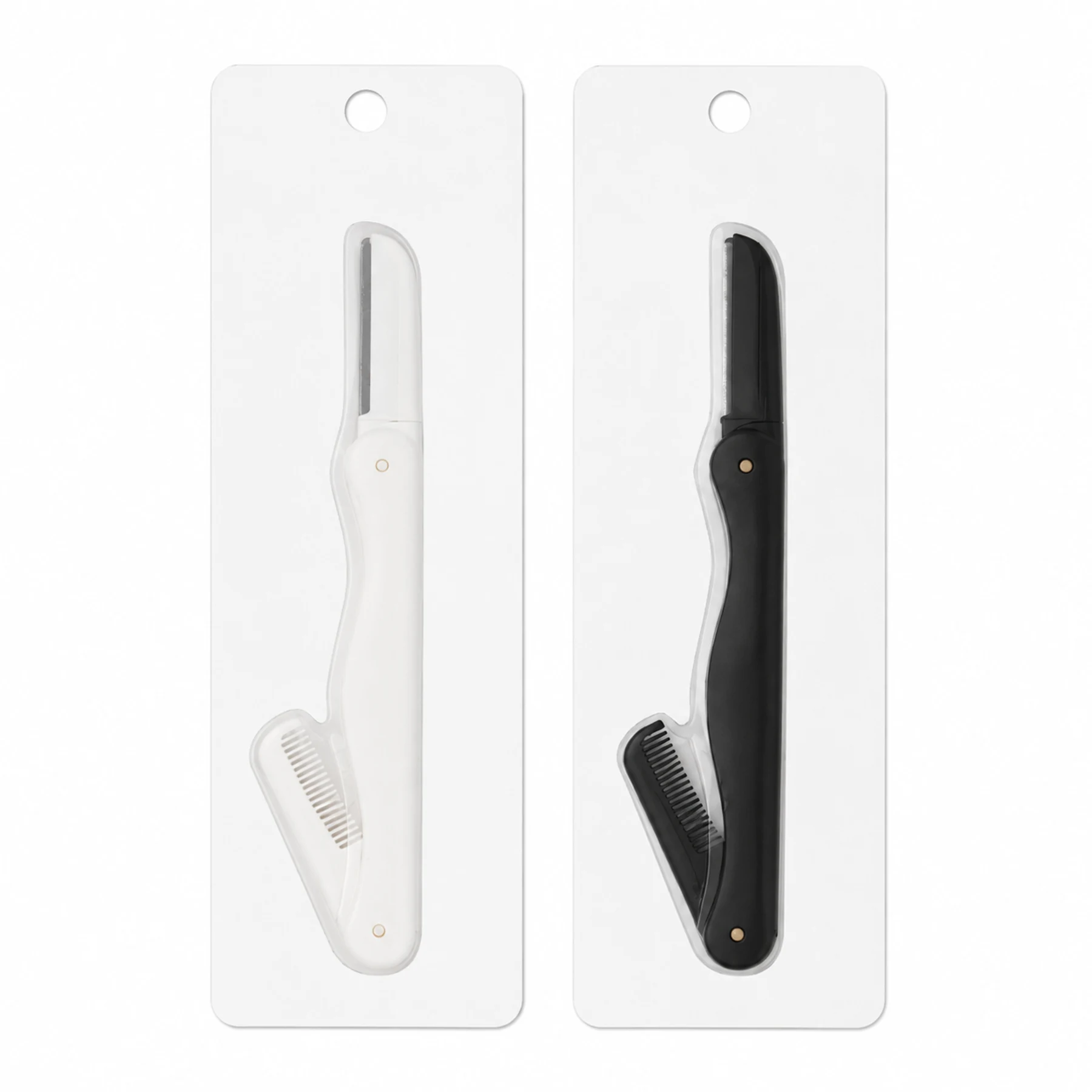 Perfilador de Cejas Doble Punta con Peine Integrado, Negro o Blanco, 17,1 cm