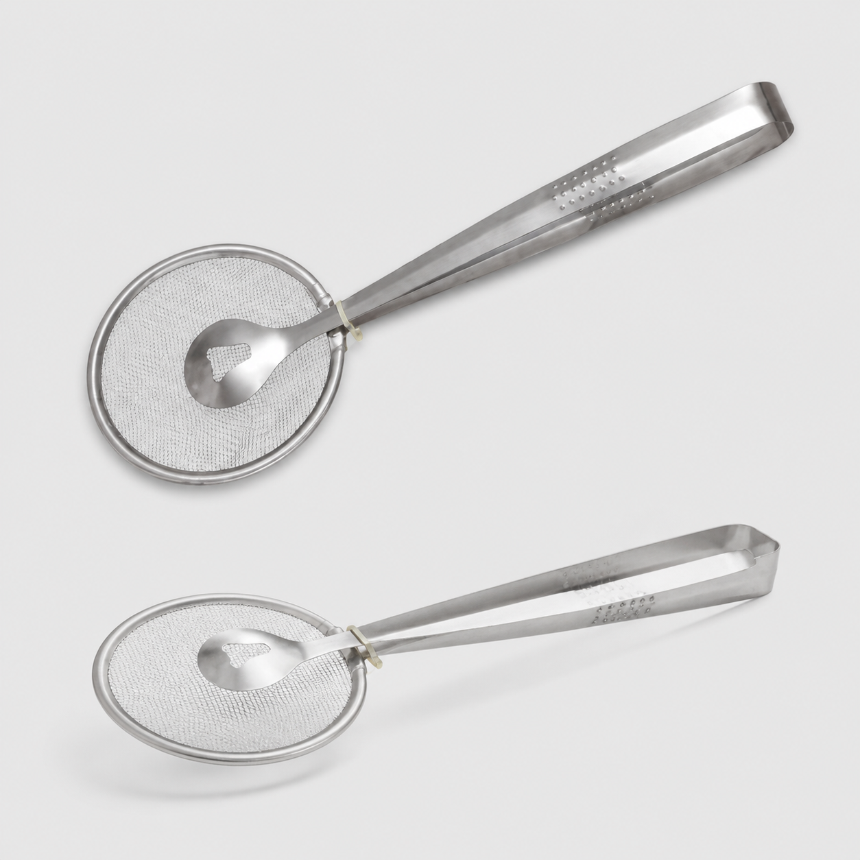 Pinza con colador de malla para freír y servir, acero inoxidable, 28 cm - Imagen 2