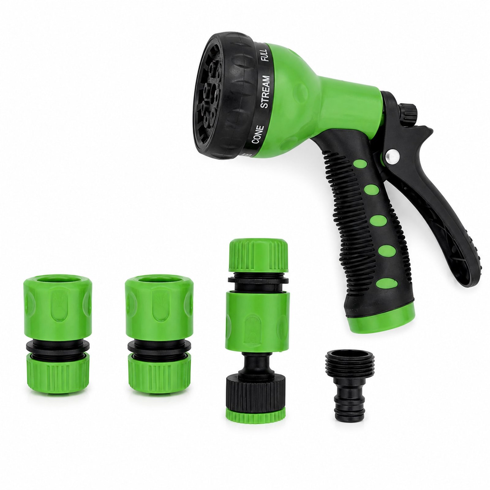 Set de riego para manguera de 1/2 pulgada con pistola de 6 modos, SKU 40019