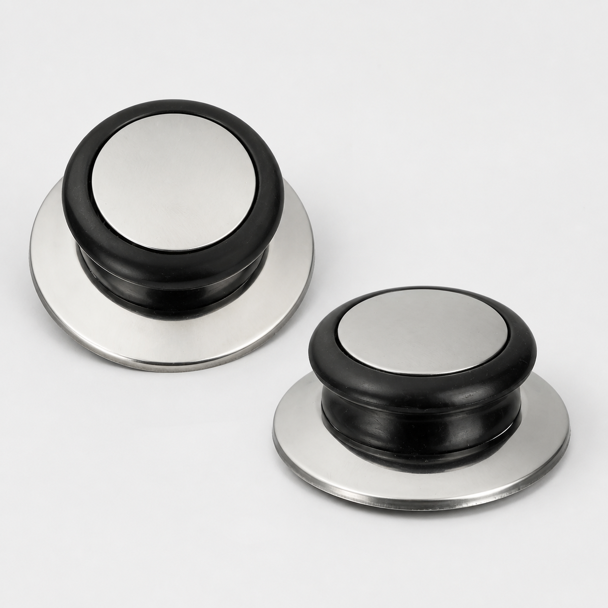 Set de 2 pomos de repuesto para tapas de olla, acero inoxidable y negro, 5,8 cm - Imagen 7