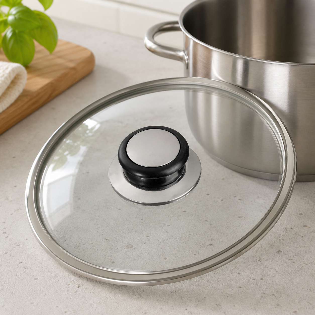 Set de 2 pomos de repuesto para tapas de olla, acero inoxidable y negro, 5,8 cm - Imagen 6