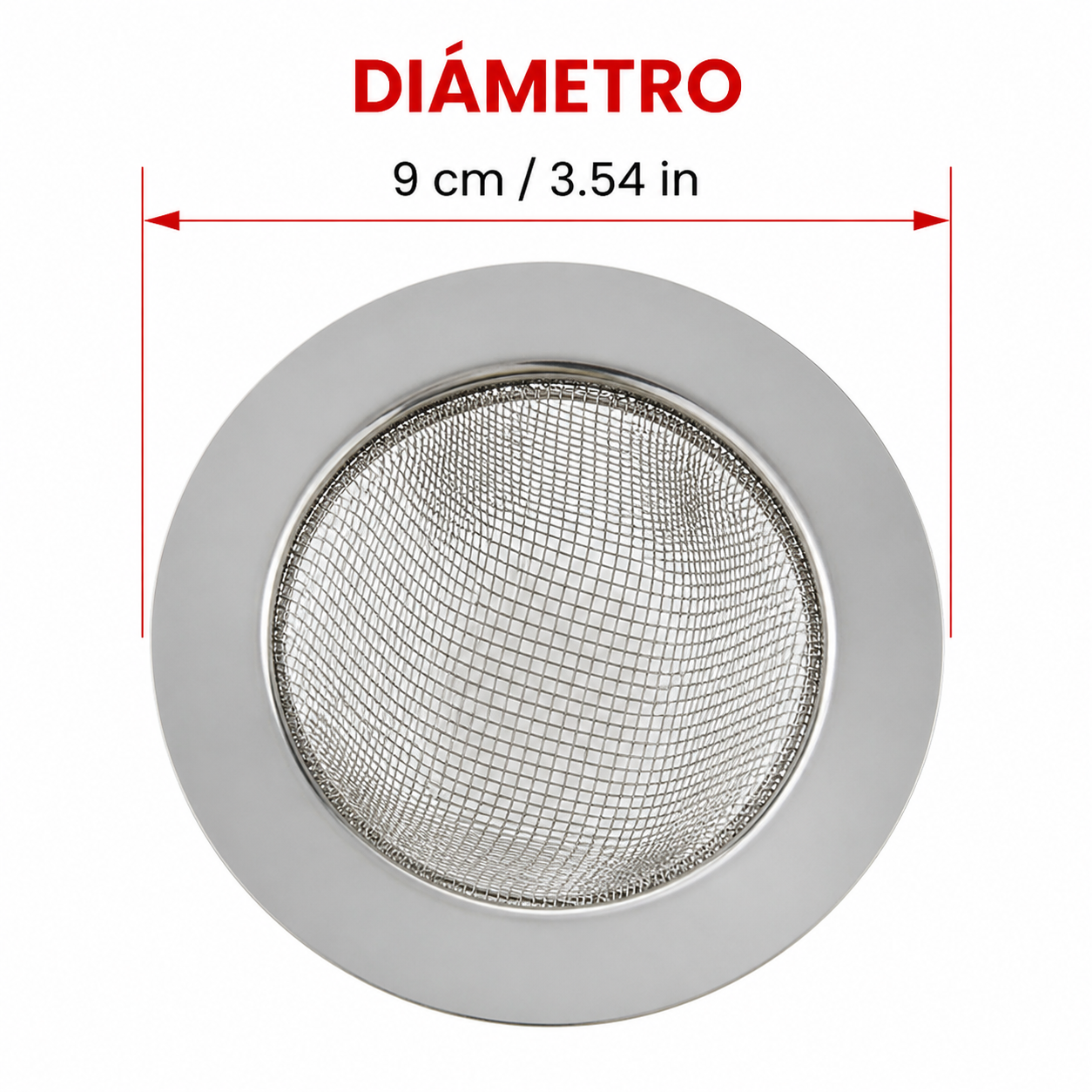 Rejilla metálica para desagüe de fregadero, malla fina, 9 cm - Imagen 3