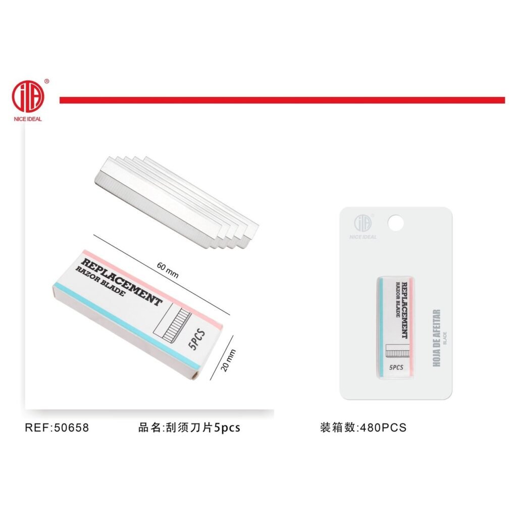 Cuchillas de Repuesto para Navaja de Cejas, Pack de 5 Unidades, 60 mm
