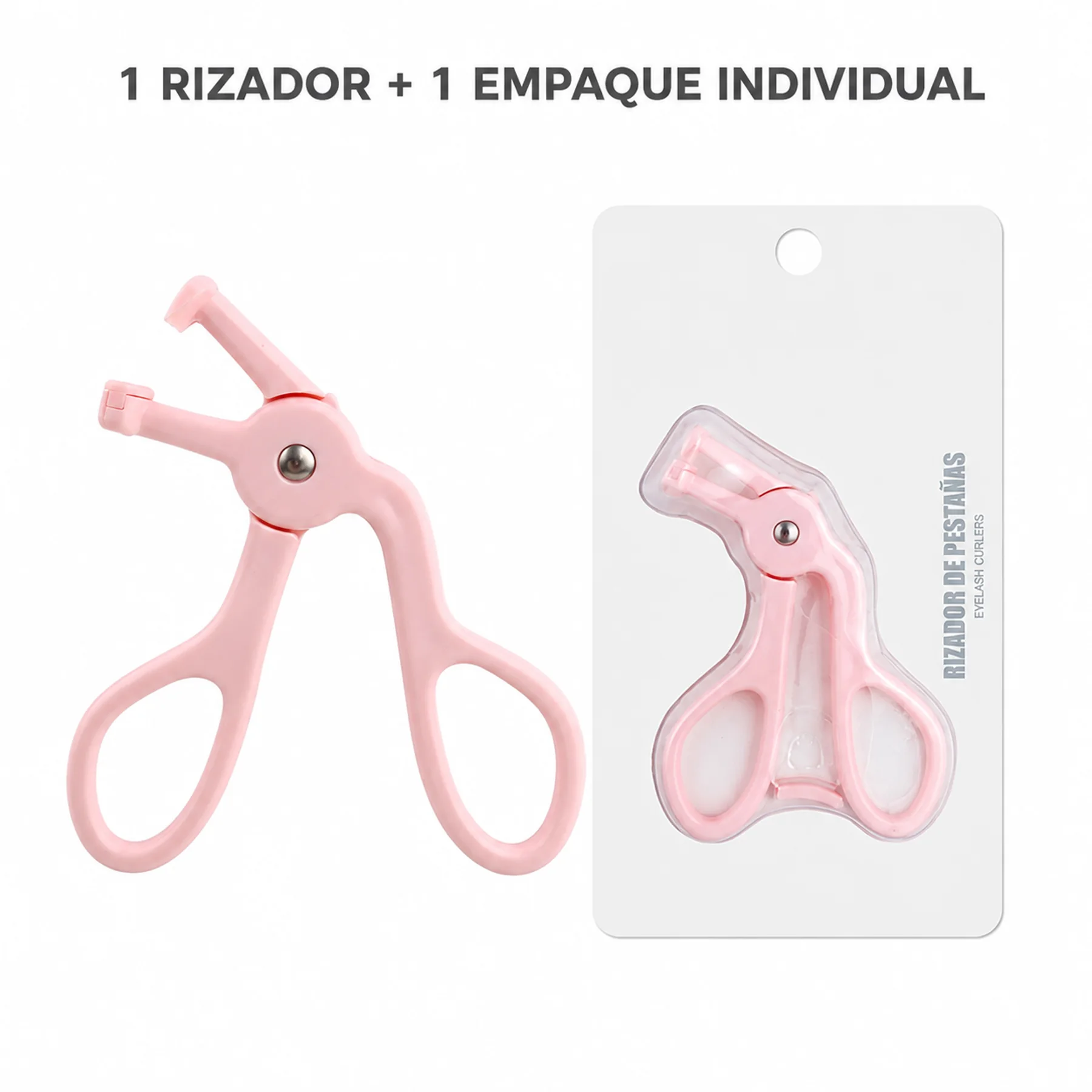 Contenido: un rizador de pestañas plástico y un empaque individual