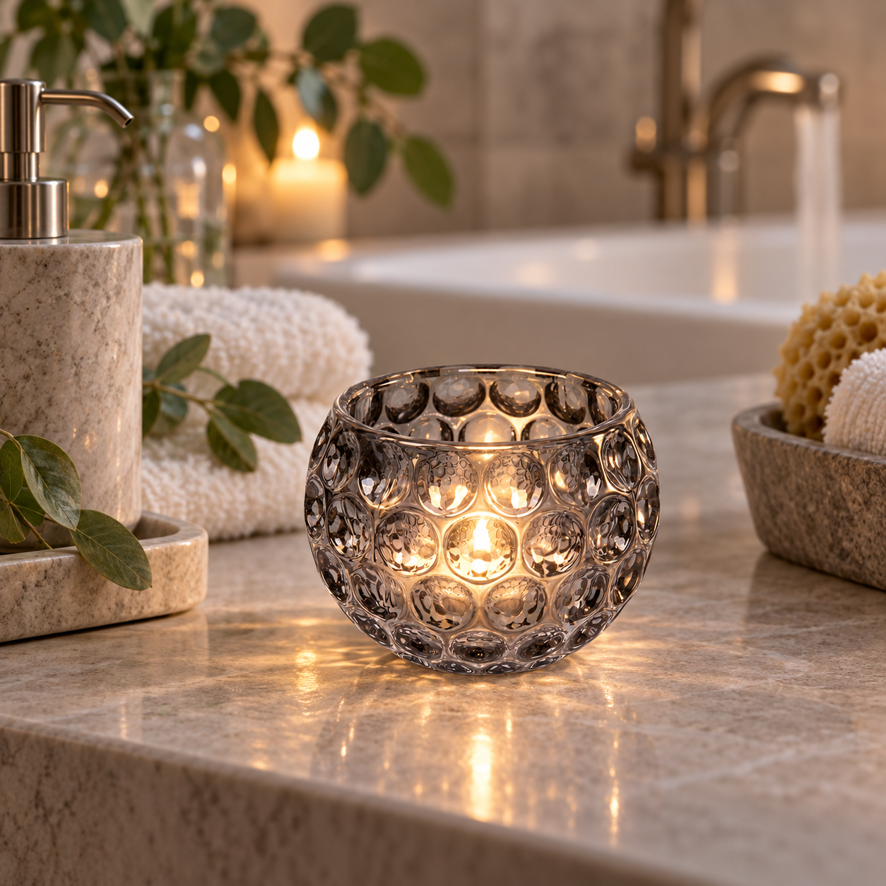 Portavelas de vidrio decorativo, base estable para velas y decoración del hogar - Imagen 6